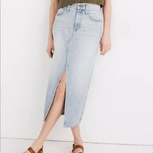 MADEWELL Rigid Denim A-Line Midi Skirt